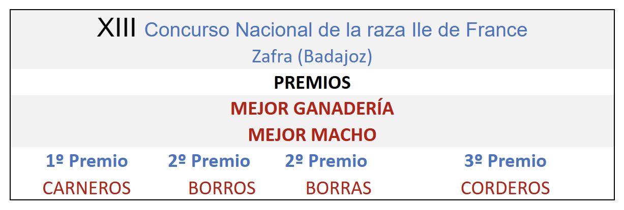 XIII Concurso Nacional de la raza Ile de France Zafra 2002 XIII Concurso Nacional de la raza Ile de France Zafra 2002