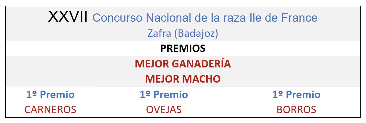 XXVII Concurso Nacional de la raza Ile de France Zafra 2016 XXVII Concurso Nacional de la raza Ile de France Zafra 2016